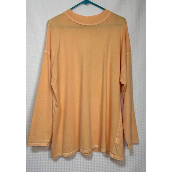 We the Free People Size Large Be Free Long Sleeve Relaxed Fit Tunic Top Orange - Picture 10 of 10